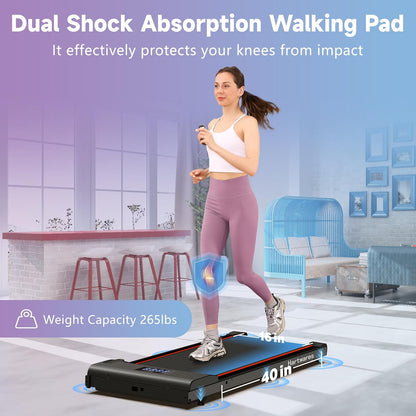 Walking Pad Treadmill Under Desk Home Portable Treadmill with Remote Control2.5HP Brushless Motorized Walking Treadmill 2 in 1 Treadmill for Home Office